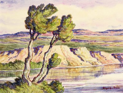 Kansas Creek (akwarela na papierze) autorstwa Birger Sandzen