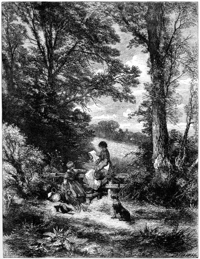 The Gleaners at the Stile, ok. 1930. autorstwa Birket Foster