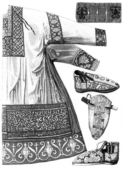 Szaty królewskie Karola Wielkiego 742-814, XV wiek 1849. autorstwa Bisson and Cottard