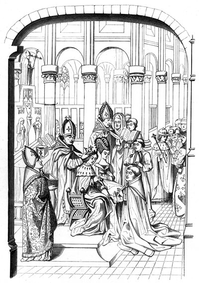 Koronacja króla Francji Karola V 1337-1380, XIV wiek 1849. autorstwa Bisson and Cottard