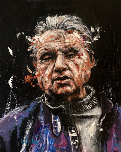 Francis Bacon, ok. 2021 (akryl na płótnie) autorstwa Blake Munch