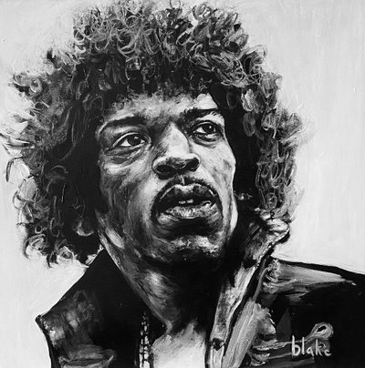 Jimi, ok. 2021 (akryl na płótnie) autorstwa Blake Munch