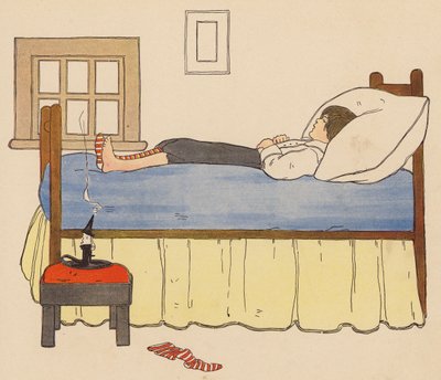 Rymowanka: Diddle Diddle Dumpling (kolorowa litografia) autorstwa Blanche Fisher Wright