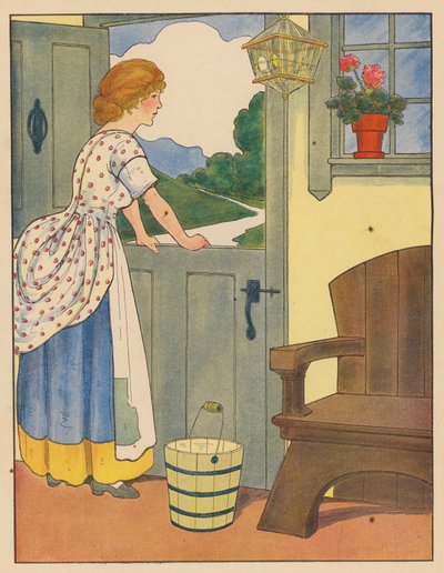 Rymowanka: The Bunch of Blue Ribbons (kolorowa litografia) autorstwa Blanche Fisher Wright