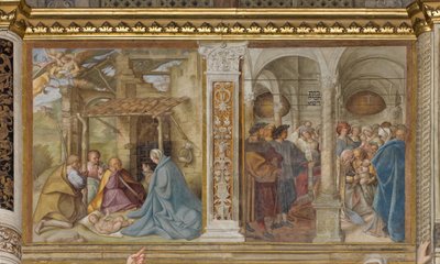 Środkowa Aave, Czwarte Przęsło Północne, Adoracja Pasterzy, Obrzezanie, Boccaccio Boccaccino 1516-17 autorstwa Boccaccio Boccaccino