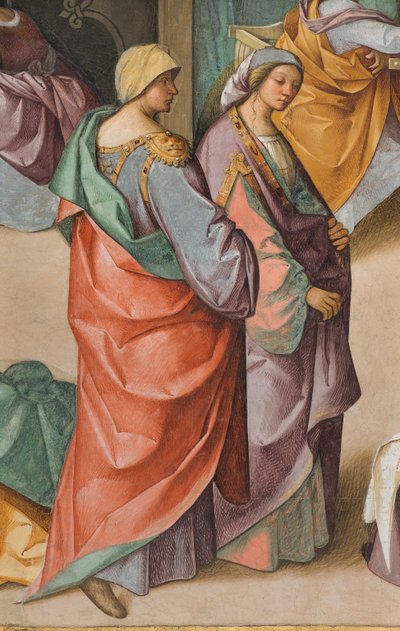 Nawa Centralna, Drugie Przęsło Północne, Narodziny Dziewicy, Boccaccio Boccaccino 1514-15, Detal autorstwa Boccaccio Boccaccino