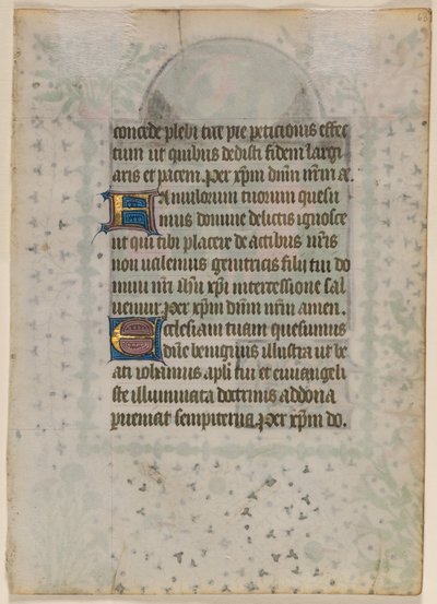 Kartka z Księgi Godzin: Tekst wers. 1410-20. autorstwa Boethius Illuminator