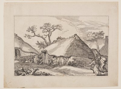 Plate 2, z Landscapes with Farmhouses (Krajobrazy z zagrodami) autorstwa Boetius Adams Bolswert