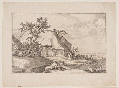 Plate 3, z Landscapes with Farmhouses (Krajobrazy z zagrodami) autorstwa Boetius Adams Bolswert