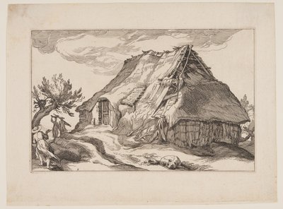 Plate 9, z Landscapes with Farmhouses (Krajobrazy z zagrodami) autorstwa Boetius Adams Bolswert