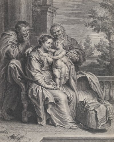 Święta Rodzina ze św. 1625-35. autorstwa Boetius Adams Bolswert