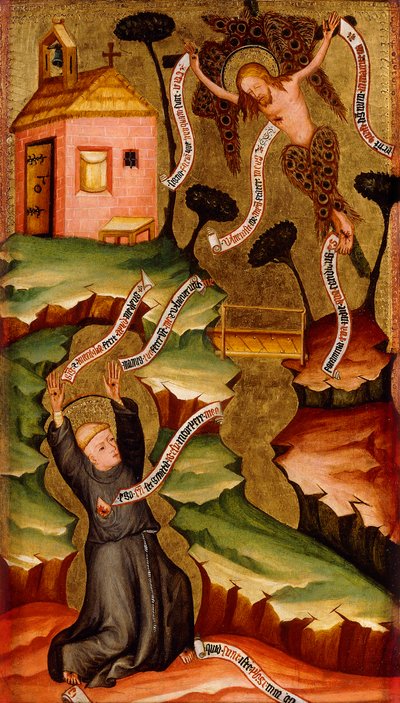 Stygmaty św. Franciszka, ok. 1400 autorstwa Bohemian School