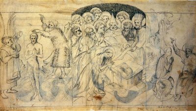 Sceny z życia Chrystusa i Dziewicy, ok. 1400 (pióro i atrament na pergaminie) autorstwa Bohemian School