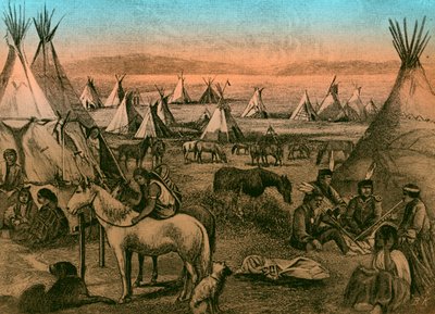 Obóz Indian Nawaho autorstwa Bohuslav Kroupa