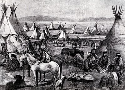 Obóz Indian Nawaho autorstwa Bohuslav Kroupa
