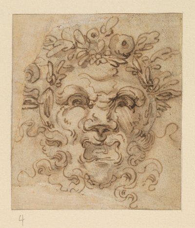 Maska groteskowa, XVII w. autorstwa Bolognese School