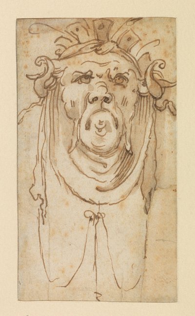 Maska groteskowa, XVII w. autorstwa Bolognese School