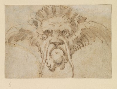 Maska groteskowa, XVII w. autorstwa Bolognese School