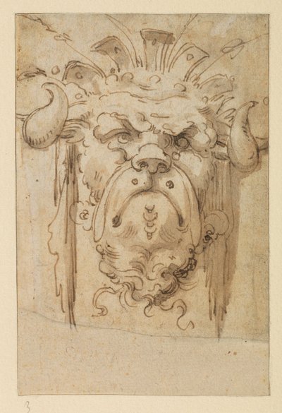 Maska groteskowa, XVII w. autorstwa Bolognese School