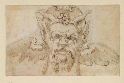 Maska groteskowa, XVII w. autorstwa Bolognese School