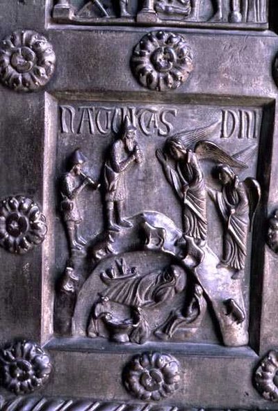 Panel przedstawiający Narodzenia Pańskiego z Porta di S. Ranieri Transeptu Południowego autorstwa Bonannus of Pisa