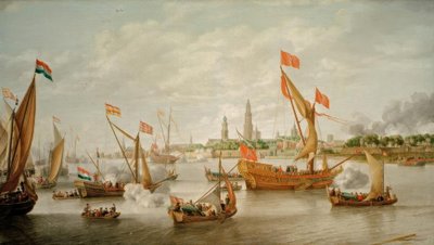 Uroczysta ceremonia na Skaldzie przed Antwerpią autorstwa Bonaventura Peeters