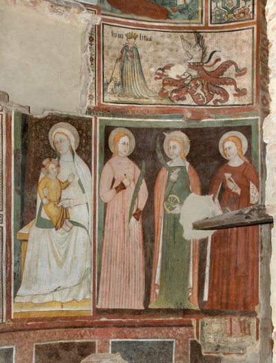 Północny transept, ołtarz św. Michała Archanioła, za ołtarzem freski Bonifacego Bembo, św. Akwiliny i św. Katarzyny Aleksandryjskiej Dziewica z Dzieciątkiem, powyżej symbol Umilitasa autorstwa Bonifacio Bembo