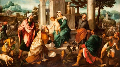 Adoracja Trzech Króli autorstwa Bonifazio Veronese