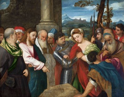 Chrystus i cudzołożnica autorstwa Bonifazio Veronese
