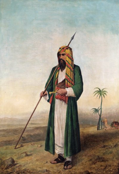 Sir Richard Burton w arabskim stroju, ok. 1853 r. autorstwa Borgo Caratti