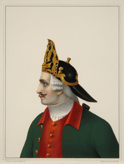 Czapka grenadiera w latach 1742-1762, początek lat 40. XIX wieku autorstwa Boris Artemyevich Chorikov