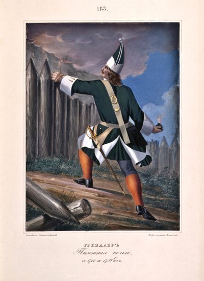 Grenadier pułku piechoty w latach 1700-1732, 1841 autorstwa Boris Artemyevich Chorikov