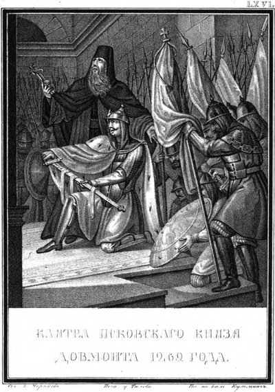 Przysięga Dovmonta. 1269 Z Ilustrowanego Karamzina, 1836 autorstwa Boris Artemyevich Chorikov