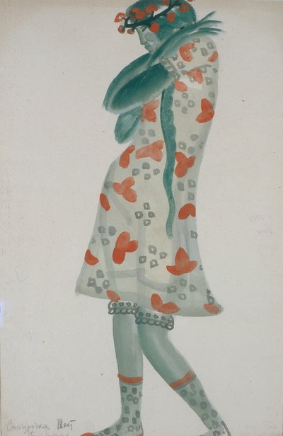 Projekt kostiumu do opery Snow Maiden N. Rimskiego-Korsakowa, 1919 autorstwa Boris Dmitrievich Grigoriev