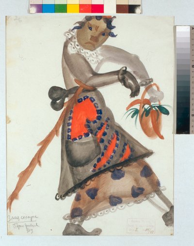 „Kostium do opery „Snegourotchka” (lub Snow Maiden, Spring Tale) Nikołaja Rimskiego-Korsakowa, akwarela Borysa Dmitrijewicza Grigoriewa (1886-1939) autorstwa Boris Dmitrievich Grigoriev