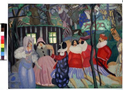 Zdobywcy (Zdobywcy). Praca Borisa Dmitrievicha Grigorieva (1886-1939), gwasz na tekturze autorstwa Boris Dmitrievich Grigoriev