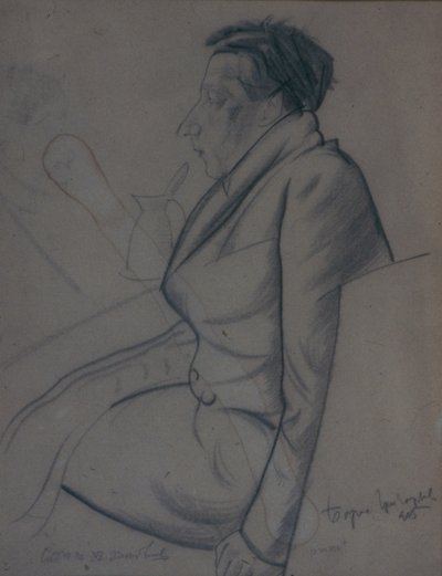Portret poety Velimira Chlebnikowa 1885-1922, 1915 autorstwa Boris Dmitrievich Grigoriev