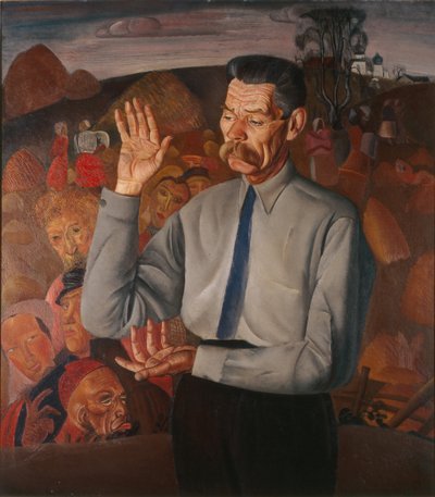 Portret autora Maksyma Gorkiego 1868-1939, 1926 autorstwa Boris Dmitrievich Grigoriev