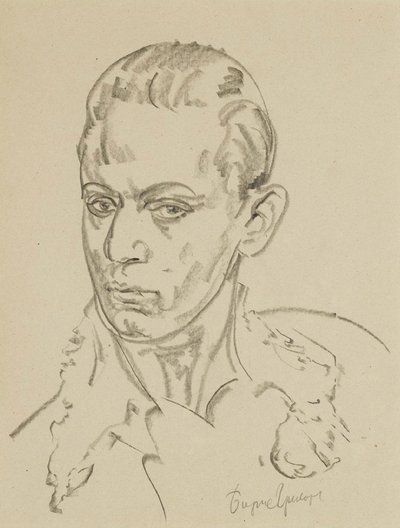Portret baletnicy i choreografa Siergieja Lifara 1905-1986 autorstwa Boris Dmitrievich Grigoriev