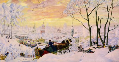 Tydzień naleśnikowy autorstwa Boris Mikhailovich Kustodiev