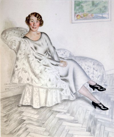 Dama we wnętrzu”, 1925. autorstwa Boris Mikhailovich Kustodiev