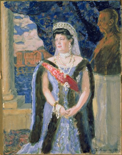 Portret wielkiej księżnej Marii Pawłowny, 1911 autorstwa Boris Mikhailovich Kustodiev