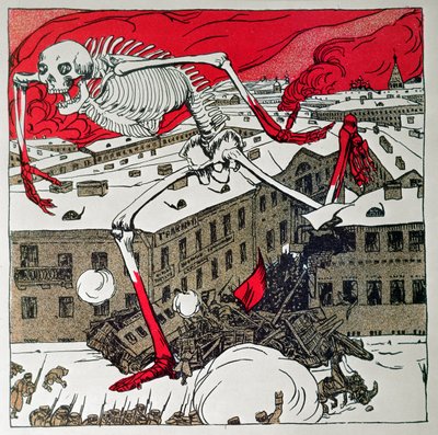 Plakat wydany przez rewolucjonistów w Petersburgu autorstwa Boris Mikhailovich Kustodiev