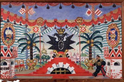 Scenografia do spektaklu Pchła E. Zamiatina, 1925-1926 autorstwa Boris Mikhailovich Kustodiev