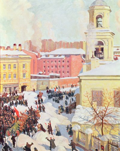 27 lutego 1917 autorstwa Boris Mikhailovich Kustodiev