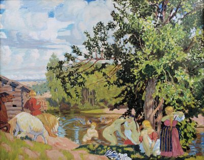Łaźnia, 1910 autorstwa Boris Mikhailovich Kustodiev