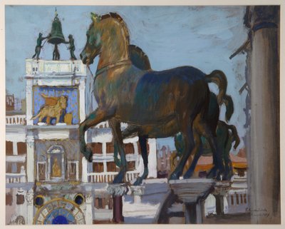 Konie San Marco, 1907 autorstwa Boris Mikhailovich Kustodiev