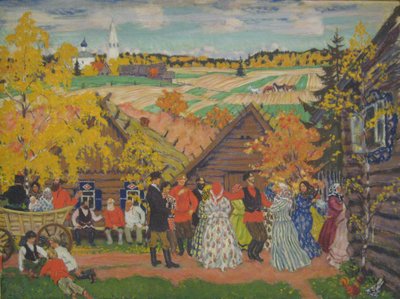 Święto wsi, 1924 autorstwa Boris Mikhailovich Kustodiev