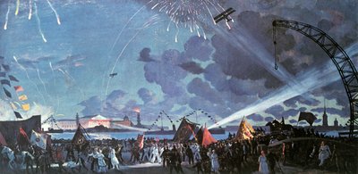 „Nocna uroczystość nad Newą”, 1923. autorstwa Boris Mikhailovich Kustodiev