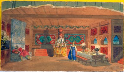 Scenografia do opery Carska panna młoda Nikołaja Rimskiego-Korsakowa, 1920 autorstwa Boris Mikhailovich Kustodiev